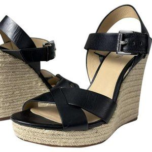 Michael Kors Black Viola Espadrille Wedges